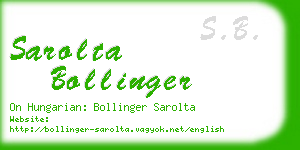 sarolta bollinger business card